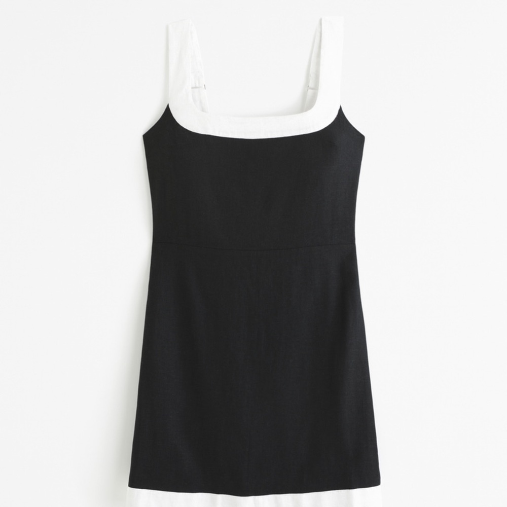 Abercrombie & Fitch Linen-Blend Wide Strap Mini Dress